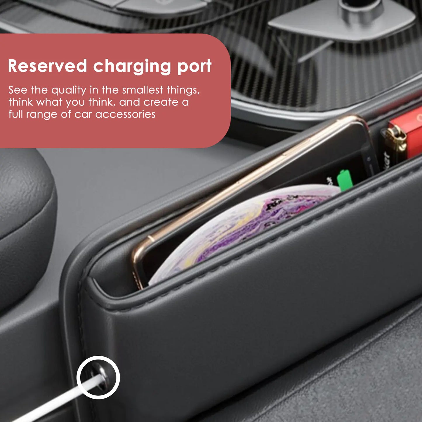 Multifunctional Seat Gap Organizer with Cup Holder