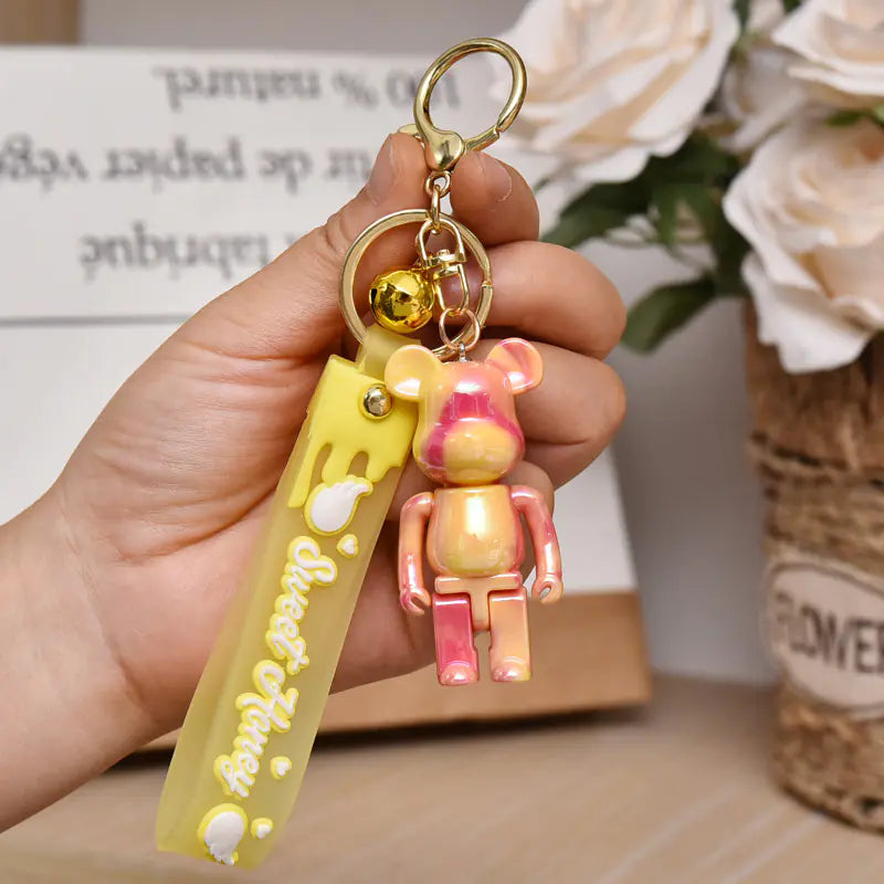 Colorful Bear Keychain for Couples and Car Accessories