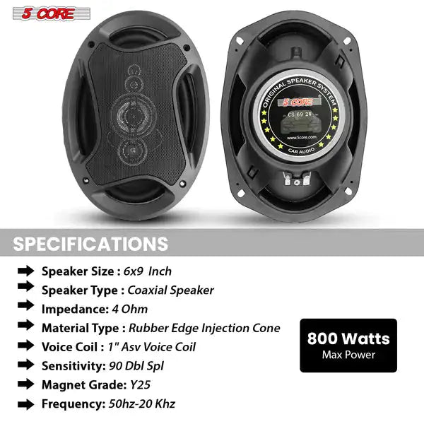5Core Elite 6x9 Car Audio Speakers