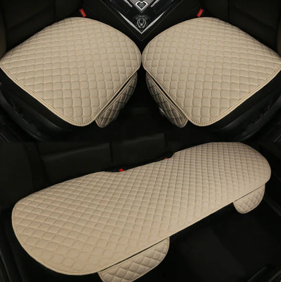 Car Seat Cushion Set, Universal Linen with Backrest