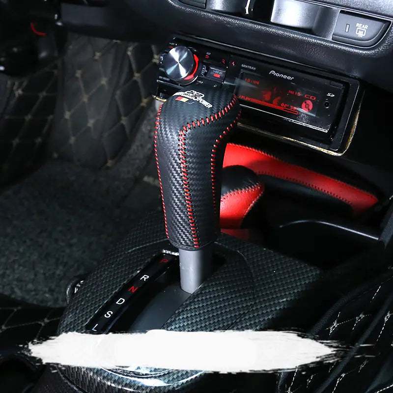 Genuine Leather Gear Shift Cover for 14-18 Fit