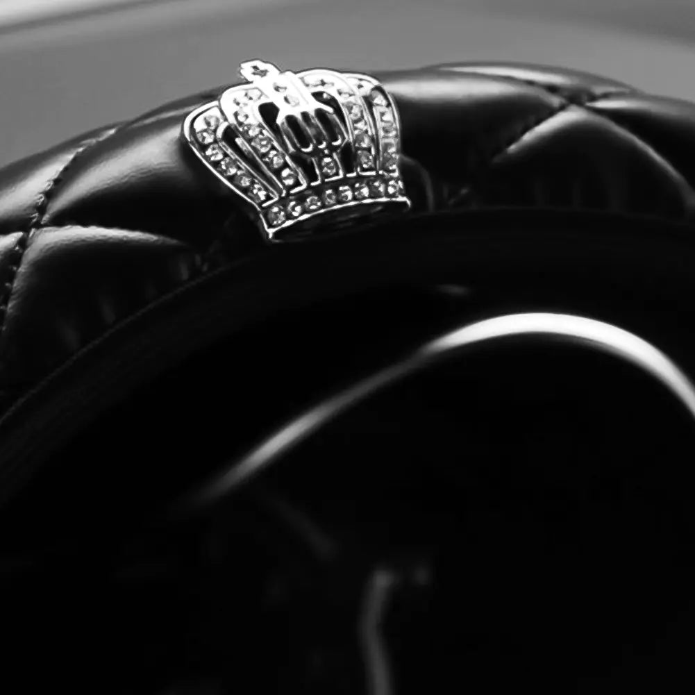 Crystal Crown Steering Wheel Cover for Car Interior 37-38CM