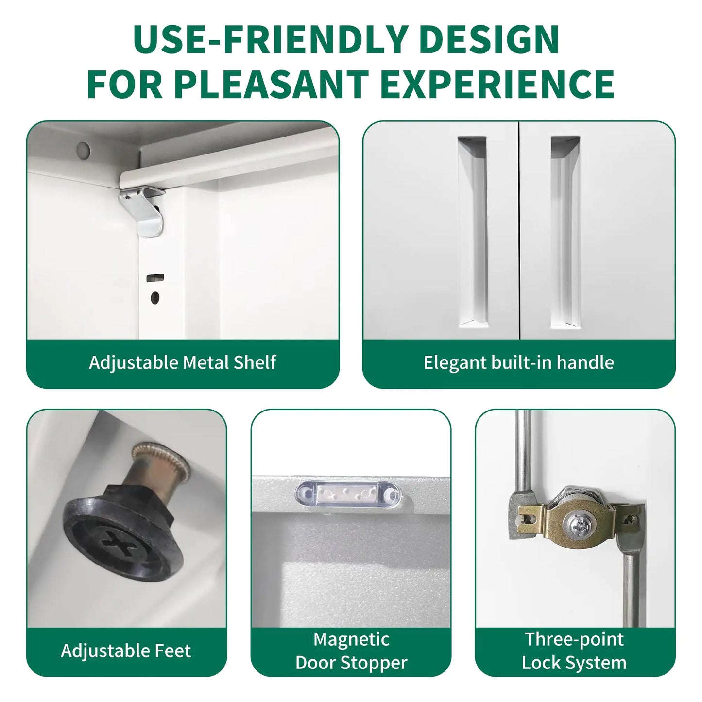 Secure White Metal Storage Cabinet
