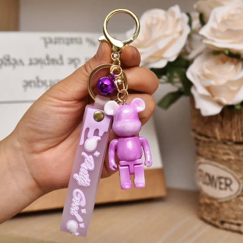 Colorful Bear Keychain for Couples and Car Accessories