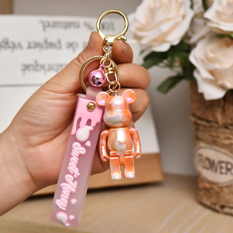 Colorful Bear Keychain for Couples and Car Accessories