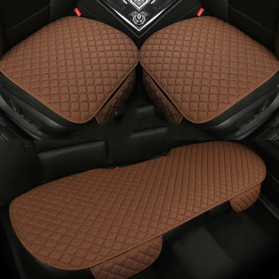 Car Seat Cushion Set, Universal Linen with Backrest