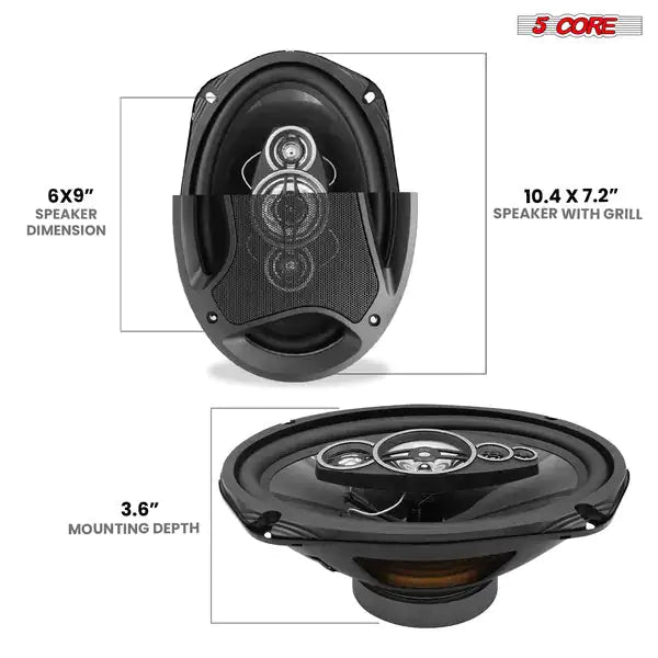 5Core Elite 6x9 Car Audio Speakers