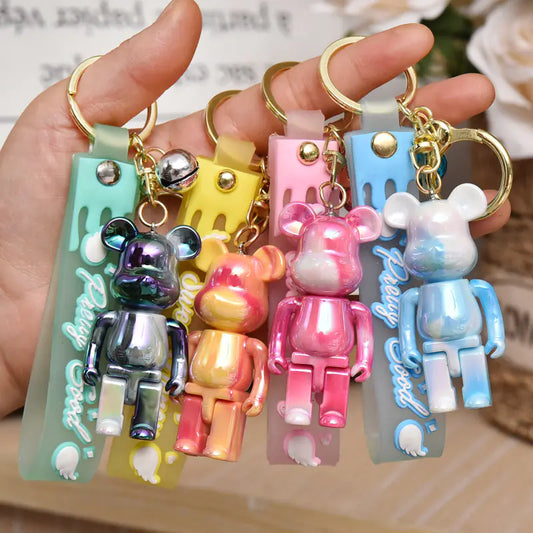 Colorful Bear Keychain for Couples and Car Accessories