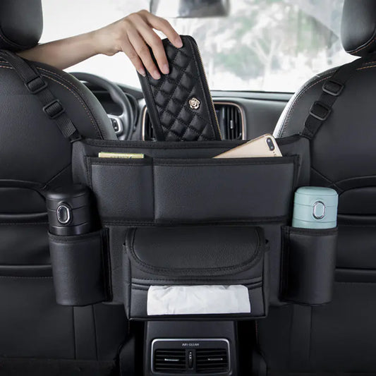 Seat Storage Bag and Tissue Box Multifunctional Unit