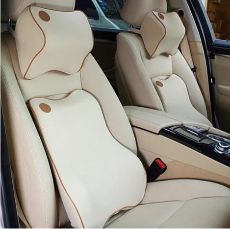 Car Headrest and Memory Foam Lumbar Support Set