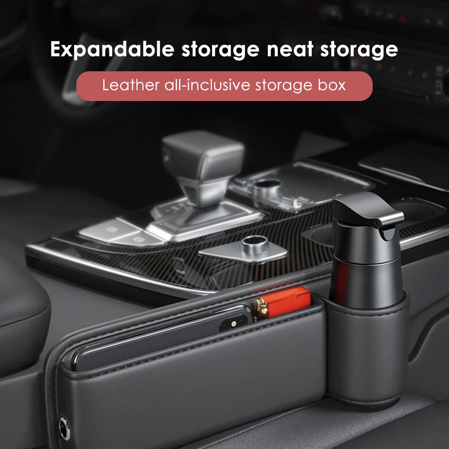 Multifunctional Seat Gap Organizer with Cup Holder
