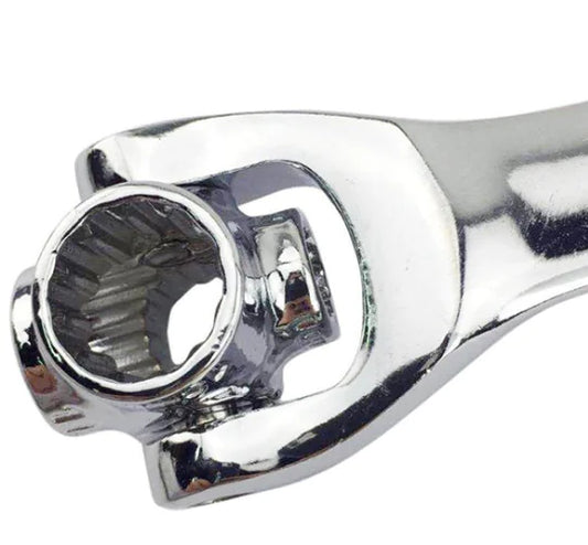 Multi-Function Rotating Wrench with Rubber Handle