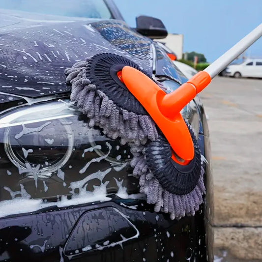Soft Bristle Double-Headed Car Cleaning Brush with Handle