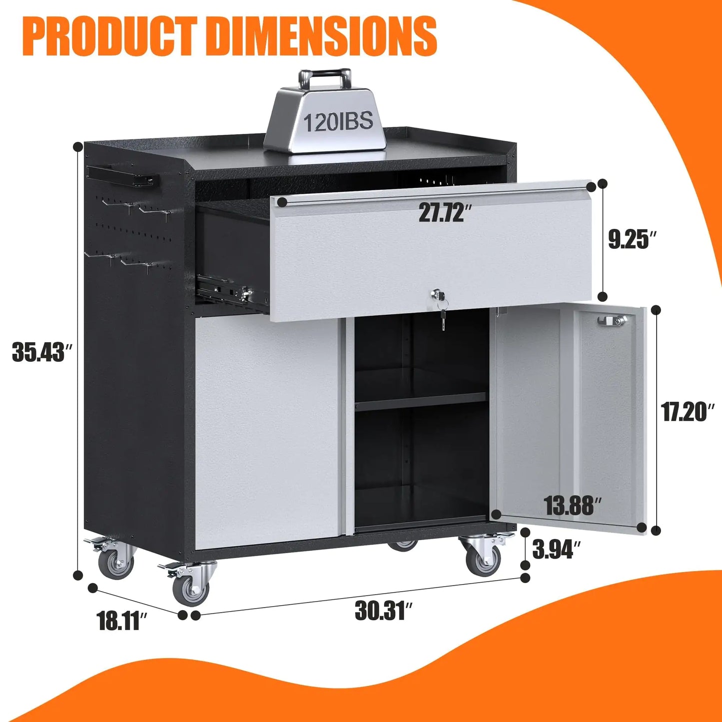 Aobabo Sleek Metal Garage Cabinet
