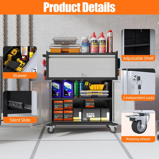 Aobabo Sleek Metal Garage Cabinet