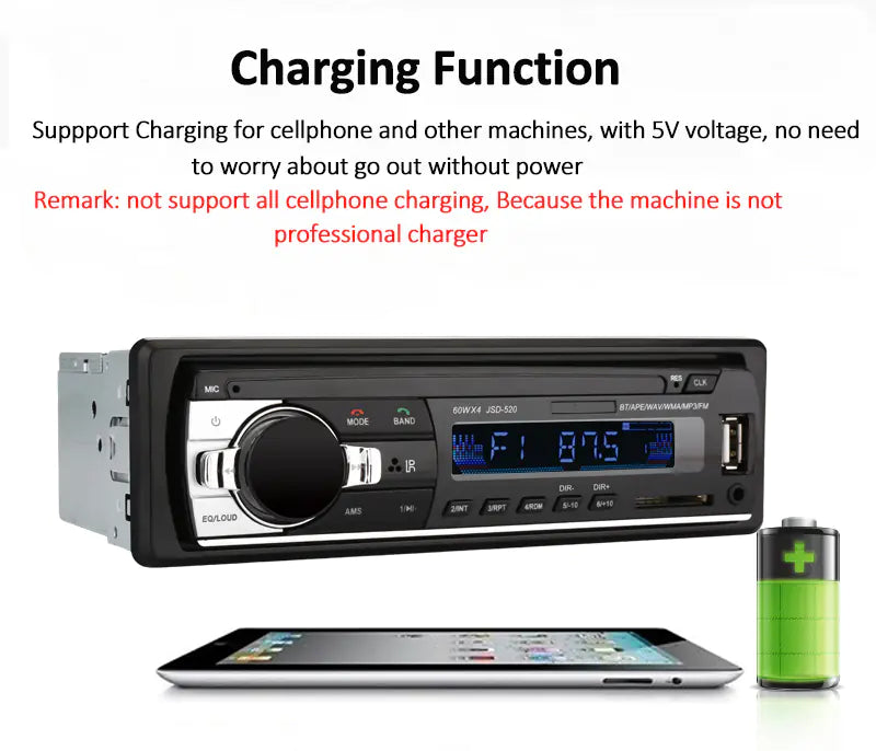 JSD520 Bluetooth Car MP3 Player with USB and Radio