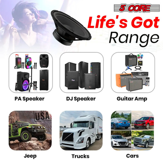 5Core 10-Inch Performance Subwoofer 600W