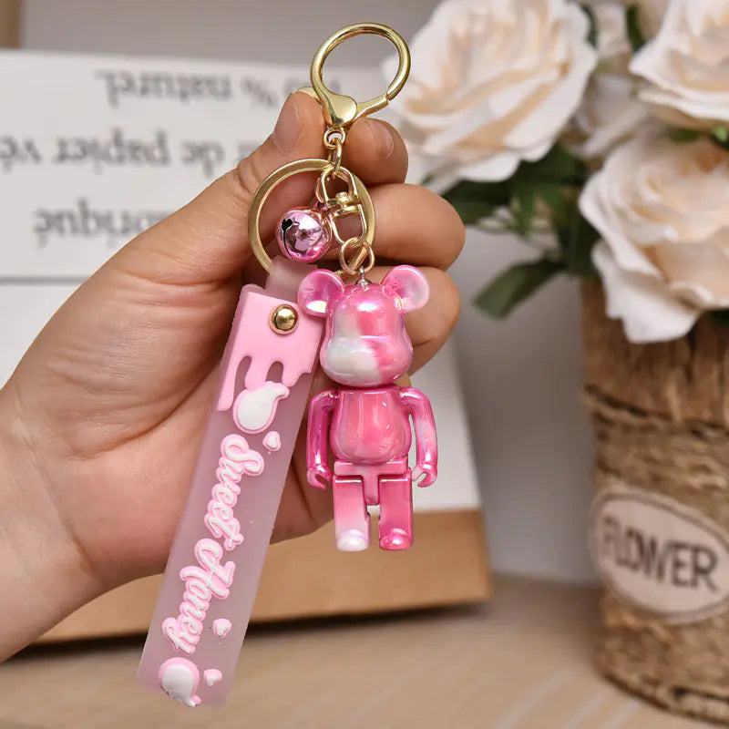 Colorful Bear Keychain for Couples and Car Accessories
