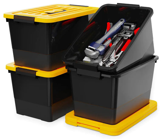 WYT 32 Quart Stackable Plastic Storage Bins