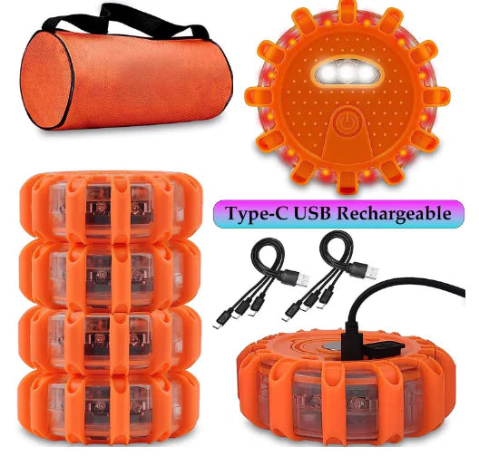 LED Road Flares Flashing Warning Light (One Unit)