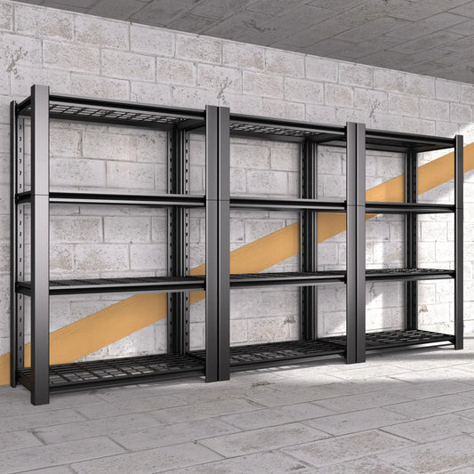 Heavy Duty Garage Shelving Unit with Wire Grid Shelves -3Pack